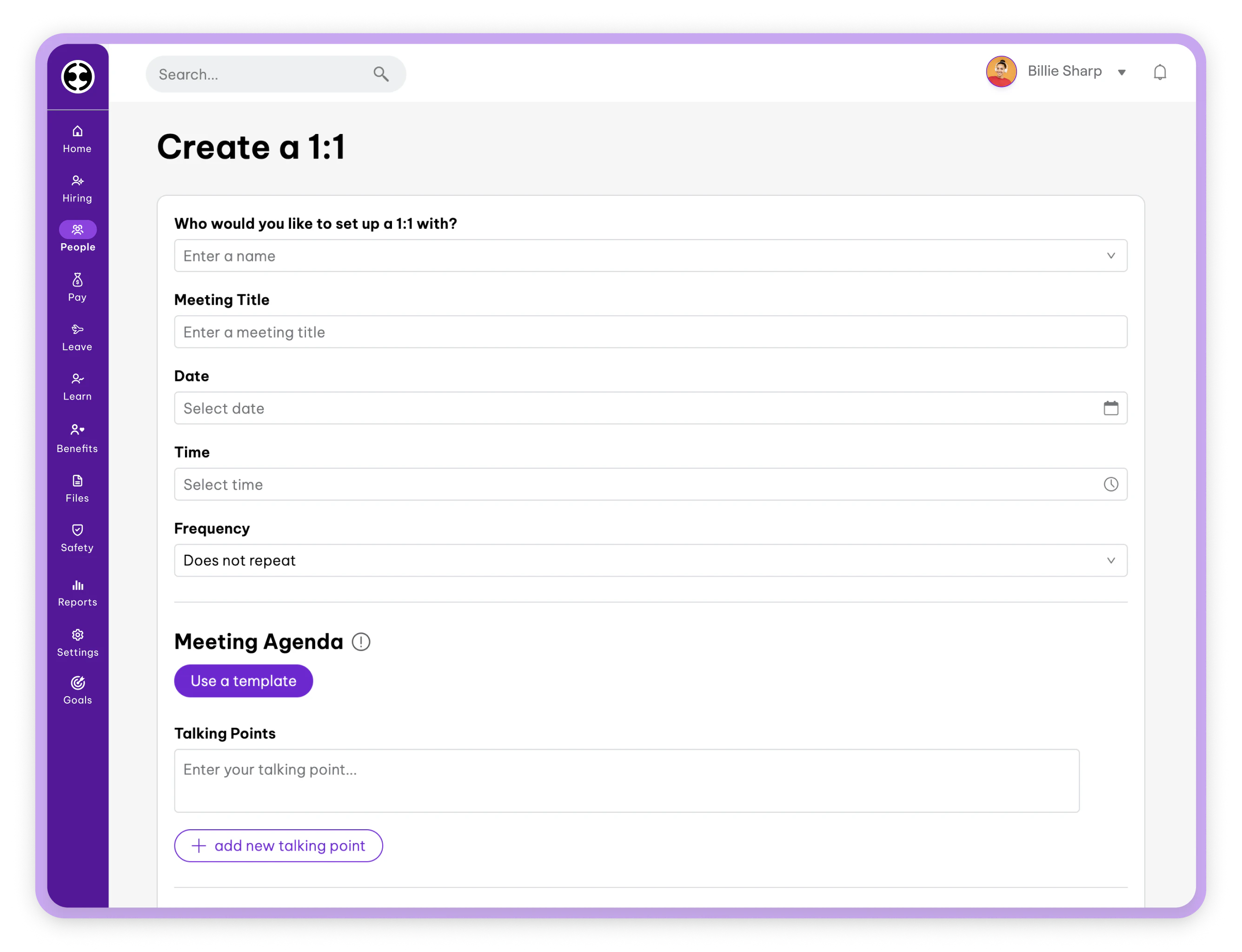 screenshot of Employment Hero
